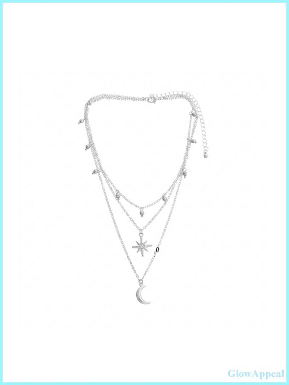 Three-Tier Star Moon Layered Necklace Adjustable Choker Celestial